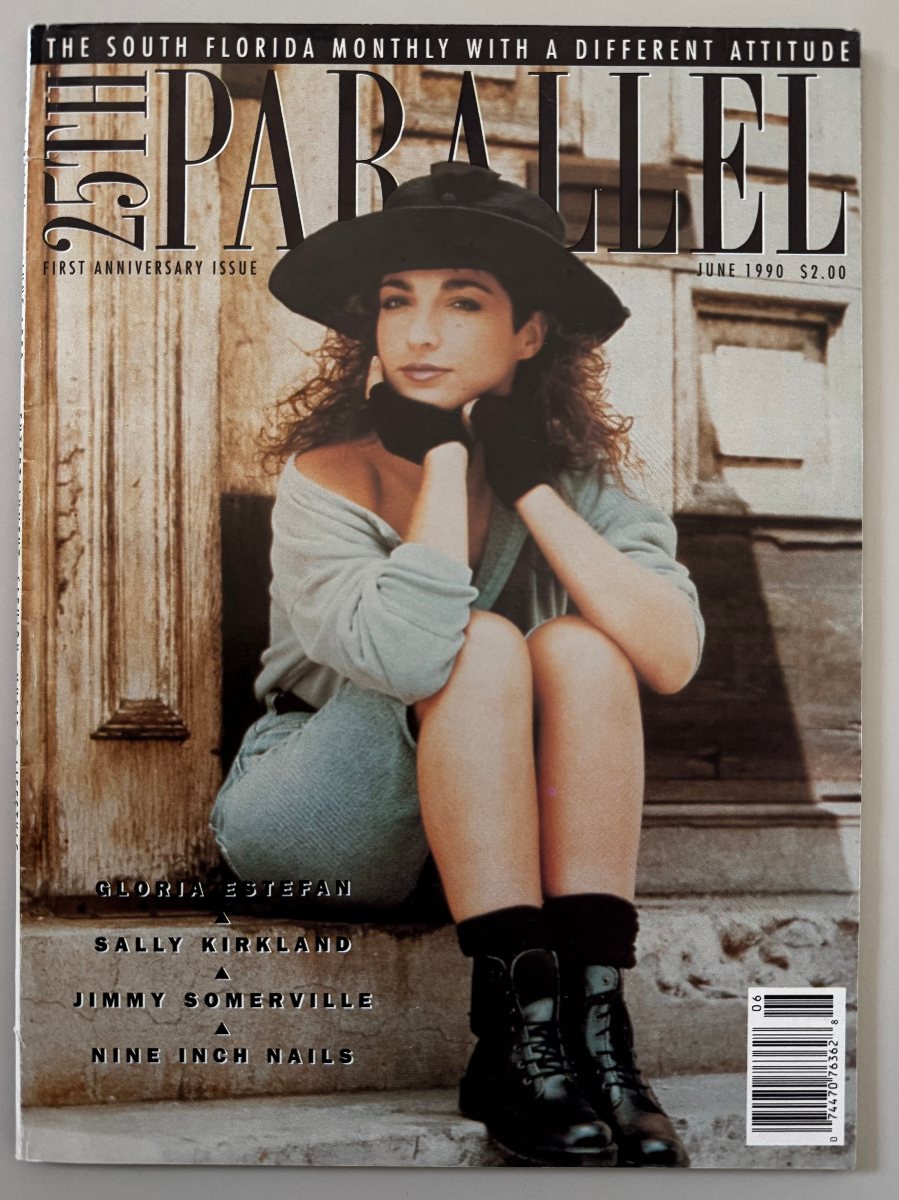 Front cover of the June 1990 first-anniversary issue of 25th Parallel, with Nine Inch Nails featured inside.
